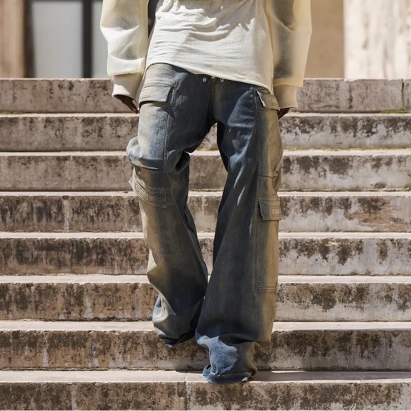 Rick Owens DRKSHDW 2023 wide leg cargo jeans - Picture 2 of 14